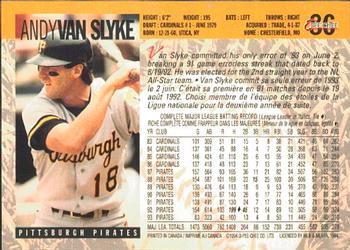 1994 O-Pee-Chee #86 Andy Van Slyke Back