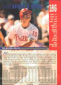 1994 O-Pee-Chee #186 Dave Hollins Back