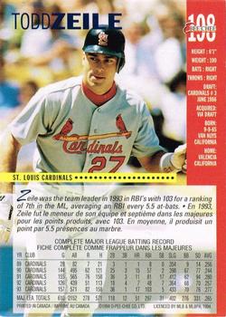 1994 O-Pee-Chee #198 Todd Zeile Back