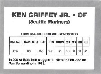 1990 Ken Griffey Jr. Baseball Stars Yellow & Purple (unlicensed) #NNO Ken Griffey Jr. Back