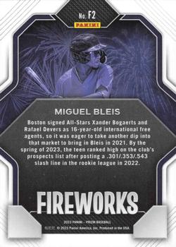 2023 Panini Prizm - Fireworks #F2 Miguel Bleis Back