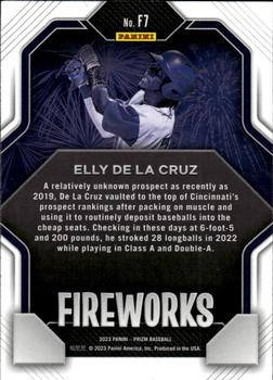 2023 Panini Prizm - Fireworks #F7 Elly De La Cruz Back