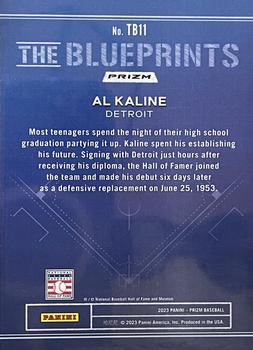 2023 Panini Prizm - The Blueprints #TB11 Al Kaline Back