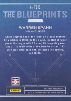 2023 Panini Prizm - The Blueprints #TB15 Warren Spahn Back