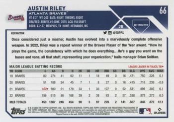 2023 Topps Chrome - Refractor #66 Austin Riley Back