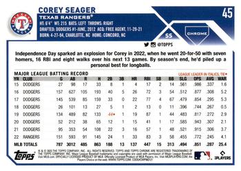 2023 Topps Chrome - X-Fractor #45 Corey Seager Back