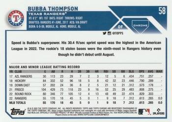 2023 Topps Chrome - X-Fractor #58 Bubba Thompson Back