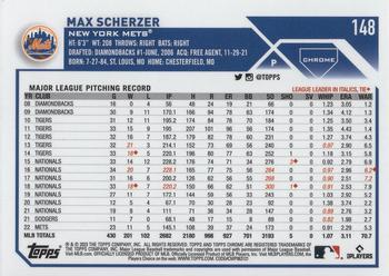 2023 Topps Chrome - X-Fractor #148 Max Scherzer Back