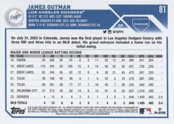 2023 Topps Chrome - Sepia Refractor #81 James Outman Back