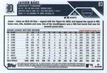 2023 Topps Chrome - Sepia Refractor #83 Javier Báez Back