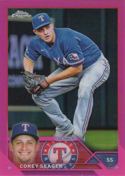 2023 Topps Chrome - Pink Refractor #45 Corey Seager Front