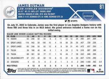 2023 Topps Chrome - Pink Refractor #81 James Outman Back
