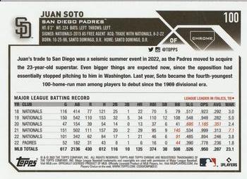 2023 Topps Chrome - Pink Refractor #100 Juan Soto Back