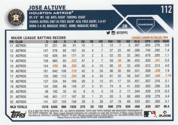 2023 Topps Chrome - Pink Refractor #112 Jose Altuve Back