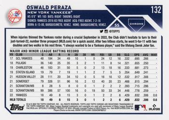 2023 Topps Chrome - Pink Refractor #132 Oswald Peraza Back