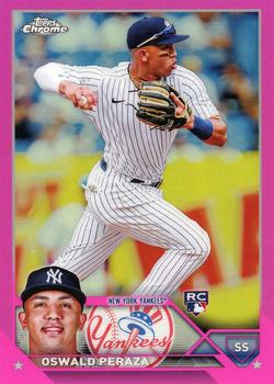 2023 Topps Chrome - Pink Refractor #132 Oswald Peraza Front