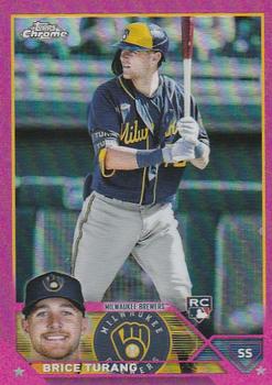 2023 Topps Chrome - Pink Refractor #170 Brice Turang Front