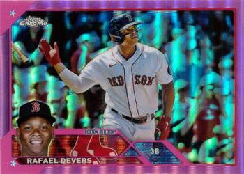 2023 Topps Chrome - Pink Refractor #206 Rafael Devers Front