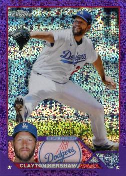 2023 Topps Chrome - Purple Speckle Refractor #77 Clayton Kershaw Front