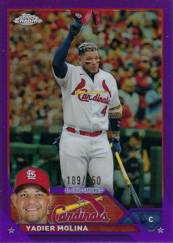 2023 Topps Chrome - Purple Refractor #14 Yadier Molina Front