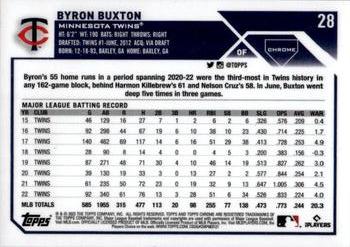 2023 Topps Chrome - Red Wave Refractor #28 Byron Buxton Back
