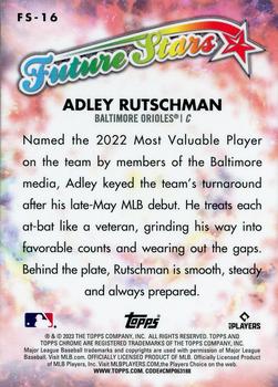 2023 Topps Chrome - Future Stars #FS-16 Adley Rutschman Back