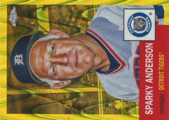 2022 Topps Chrome Platinum Anniversary - Yellow RayWave Refractor #487 Sparky Anderson Front
