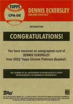 2022 Topps Chrome Platinum Anniversary - Autographs #CPA-DE Dennis Eckersley Back