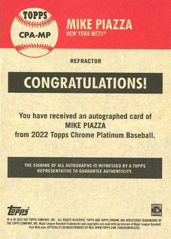 2022 Topps Chrome Platinum Anniversary - Autographs #CPA-MP Mike Piazza Back