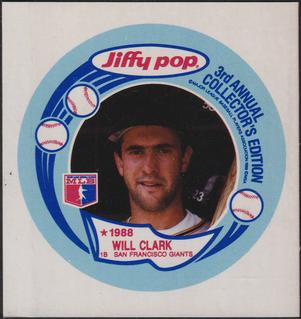 1988 Jiffy Pop Discs - Square Proofs #5 Will Clark Front