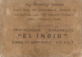 1948-49 Caramelos El Indio #12 Gilberto Torres Back