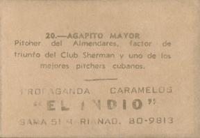 1948-49 Caramelos El Indio #20 Agapito Mayor Back