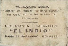 1948-49 Caramelos El Indio #46 Cocaina Garcia Back