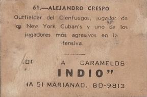 1948-49 Caramelos El Indio #61 Alejandro Crespo Back