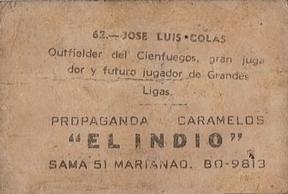 1948-49 Caramelos El Indio #62 Jose Luis Colas Back