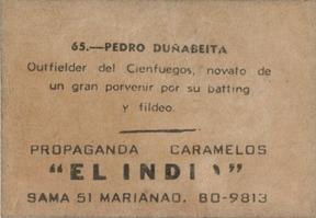 1948-49 Caramelos El Indio #65 Pedro Dunabeitia Back