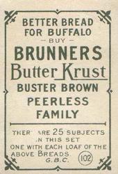 1911-14 Brunners Bread (D304) #NNO Eddie Collins Back