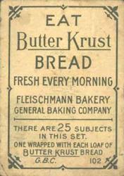 1911-14 Butter Krust Bread (D304) #NNO Arthur Shafer Back