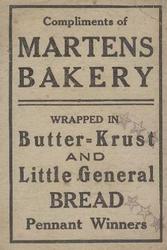 1911-14 Martens Bakery (D304) #NNO Rube Marquard Back