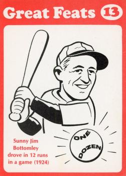 1972 Laughlin Great Feats of Baseball (Red) #13 Jim Bottomley Front