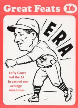 1972 Laughlin Great Feats of Baseball (Red) #16 Lefty Grove Front