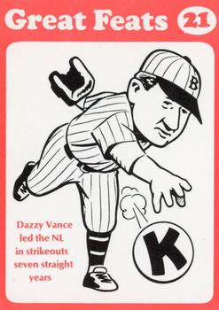 1972 Laughlin Great Feats of Baseball (Red) #21 Dazzy Vance Front