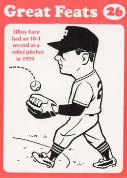 1972 Laughlin Great Feats of Baseball (Red) #26 Elroy Face Front