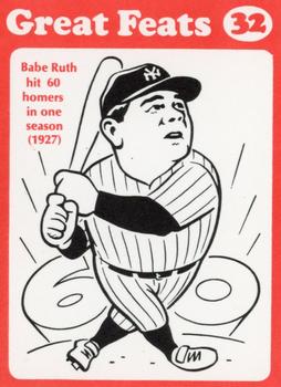 1972 Laughlin Great Feats of Baseball (Red) #32 Babe Ruth Front
