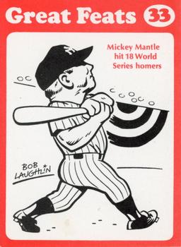 1972 Laughlin Great Feats of Baseball (Red) #33 Mickey Mantle Front