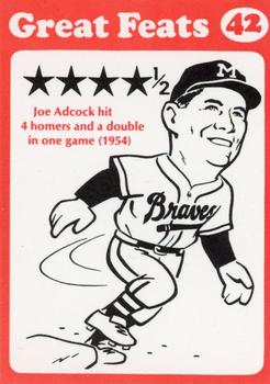 1972 Laughlin Great Feats of Baseball (Red) #42 Joe Adcock Front
