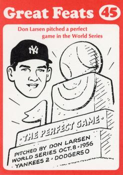 1972 Laughlin Great Feats of Baseball (Red) #45 Don Larsen Front