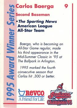 1996 Revco Cleveland Indians 1995 Award Winner Series #NNO Carlos Baerga Back