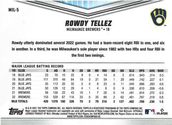 2023 Topps International Trading Card Day Milwaukee Brewers #MIL-5 Rowdy Tellez Back