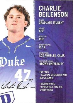 2023 Duke Blue Devils #NNO Charlie Beilenson Back